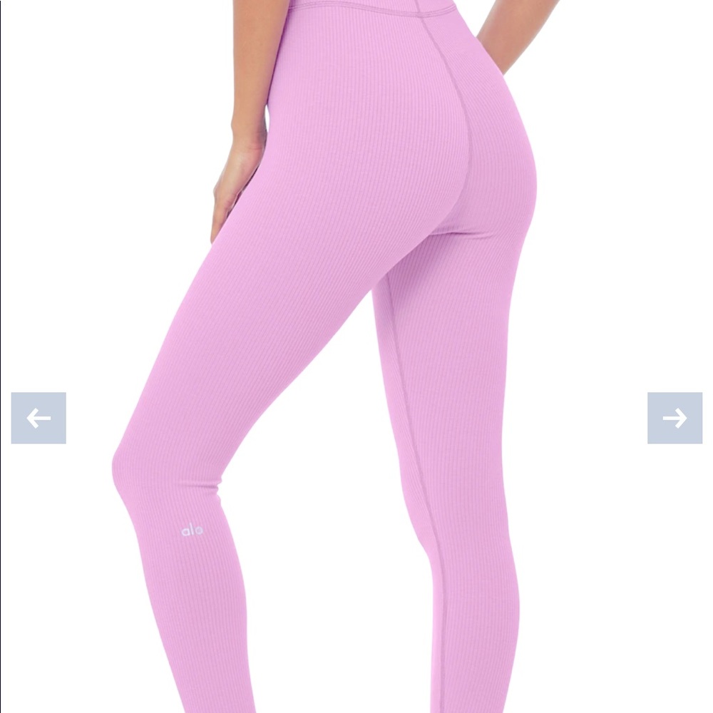 Alo lilac ribbed leggings XS